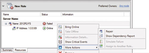 Сброс пароля вручную в диспетчере отказоустойчивости кластеров