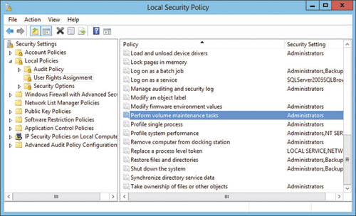 Включение Instant File Initialization