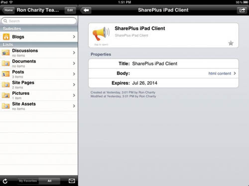 Просмотр свойств элементов в?Infragistics SharePlus Pro