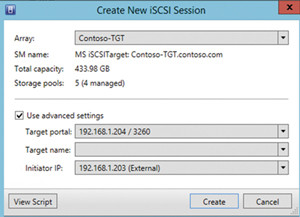 Создание новой?сессии для?сервера iSCSI?Target