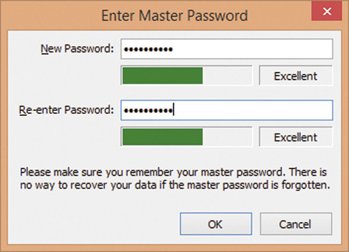Создание мастер-пароля