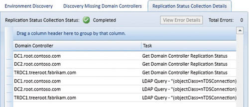 Статус репликации контроллеров домена