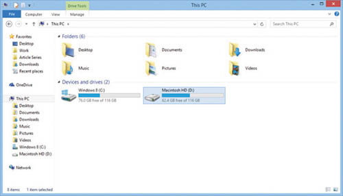 Раздел Mac OS X в Windows