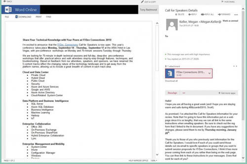 Просмотр содержимого вложения