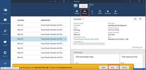Подключение к виртуальной машине Azure
