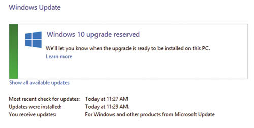 Резервирование Windows 10 через службу Windows Update