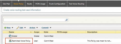 Создание новой политики голосовой связи