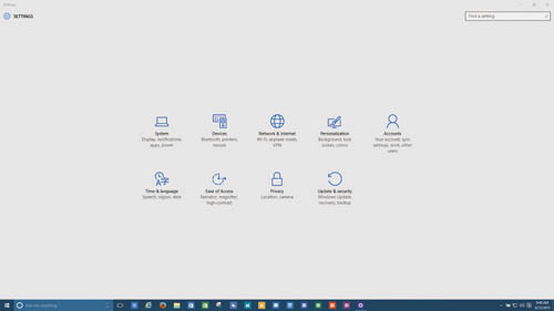 Начальный экран настройки Windows 10