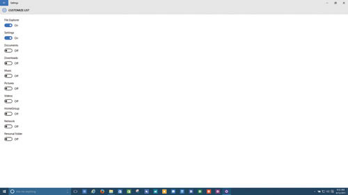 Настройка показа последних открытых документов и элементов