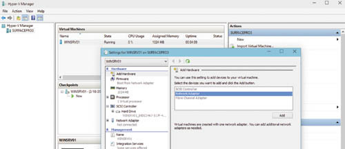 «Горячее» подключение или удаление виртуальных сетевых адаптеров