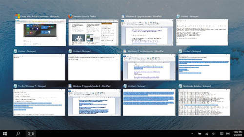 Выбор приложения с помощью значка просмотра задач