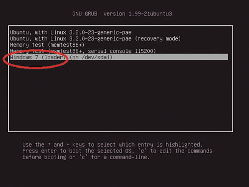 Выбор загрузчика Windows