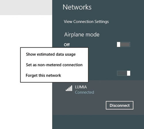 Изменение параметров сетевого соединения