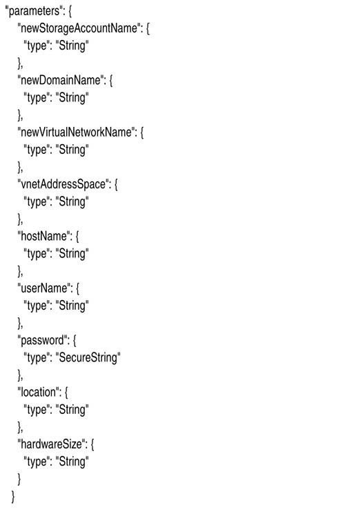 Образец раздела параметров