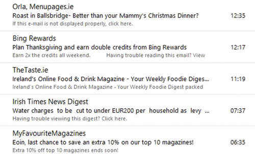 Сообщения в папке Clutter