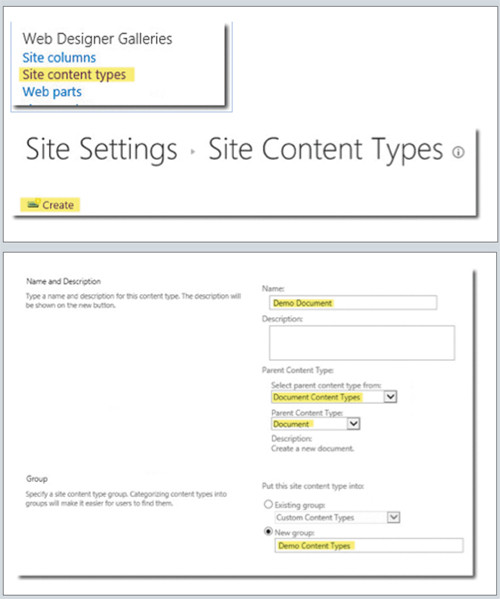 Создание базового типа содержимого