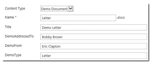 Заполненные поля для теста