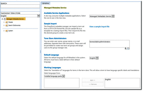 Корень службы управляемых метаданных Managed Metadata Service