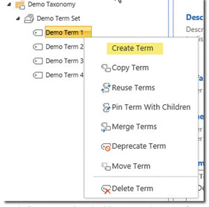 Создание вложенности терминов