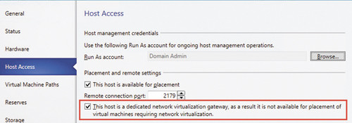 Назначение хоста Hyper-V выделенным шлюзом NVGRE