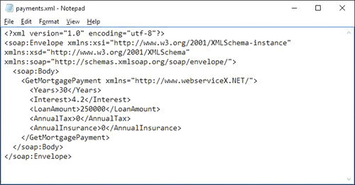 Заполненный файл сообщения