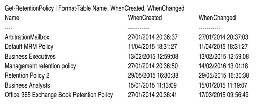 Информация о создании и изменении политик