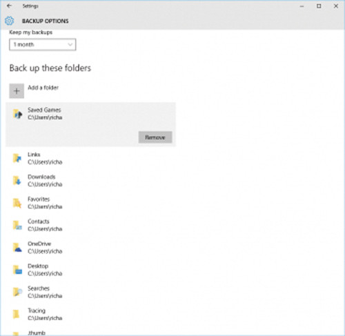 Отмена резервного копирования конкретного расположения