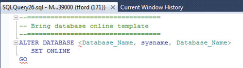 Открытие шаблона