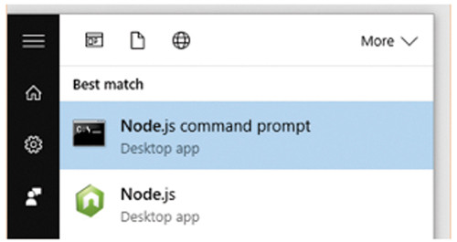 Запуск командной строки NodeJS