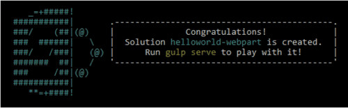 Сообщение о завершении создания веб-части