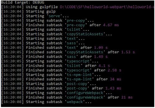 Загрузка веб-части с помощью Gulp Serve