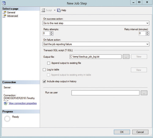 Окно дополнительных параметров