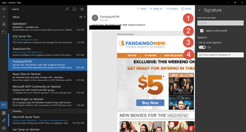 Включение или изменение подписи