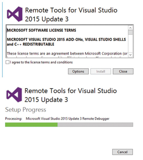 Шаги программы установки