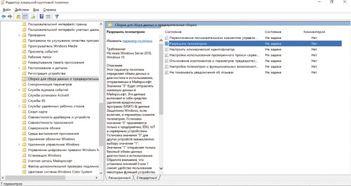 Разрешение телеметрии