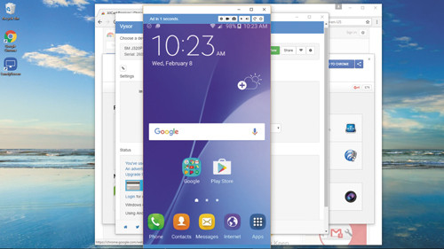 Экран устройства Android на компьютере