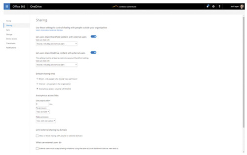 Новые элементы управления общим доступом