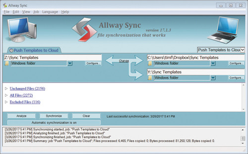 Синхронизация в две папки