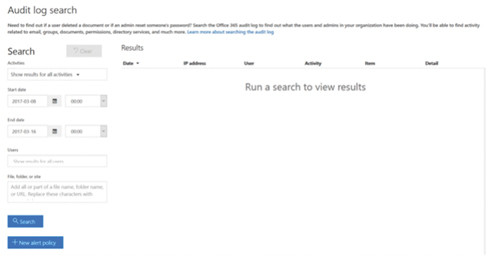 Поиск по журналу аудита