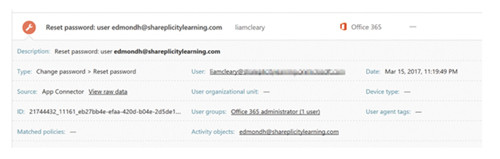 Содержимое элемента журнала событий