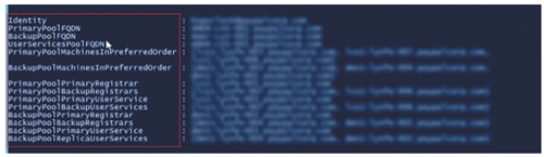 Результаты работы команды Get-CsUserPoolinfo