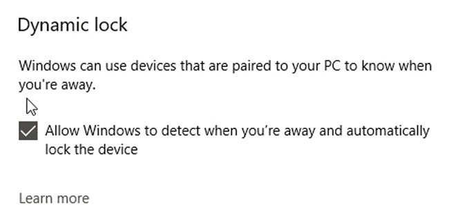 Включение функции динамической блокировки