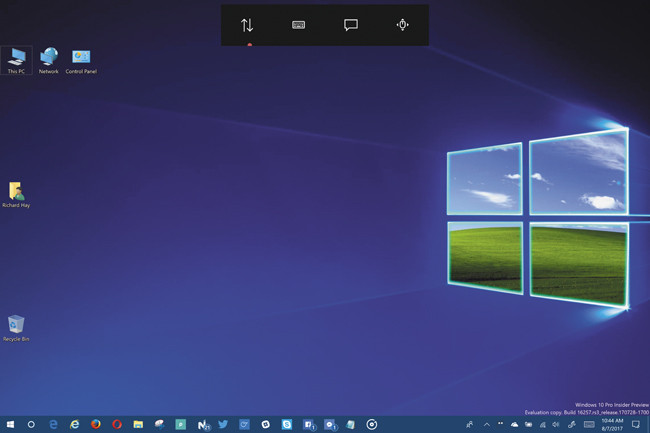 Пользовательский интерфейс функции отслеживания движений глаз в обновлении Windows 10 Fall Creators Update