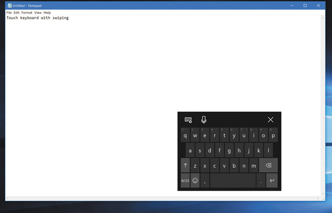 Клавиатура Swipe Touch в обновлении Windows 10 Fall Creators Update
