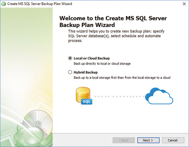 Мастер CloudBerry Backup для SQL Server