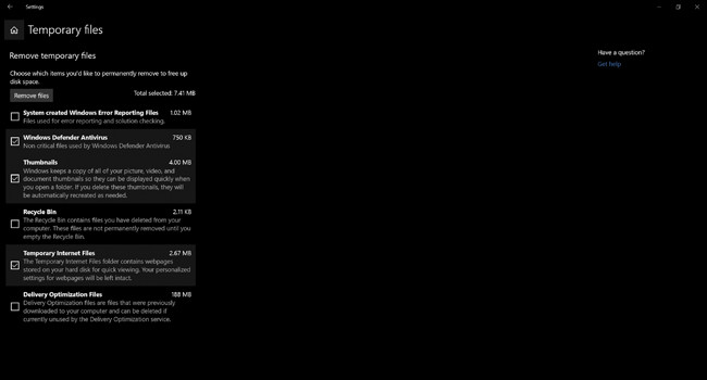 Утилита Disk Clean Up в Windows 10 Redstone 4 Build 17074