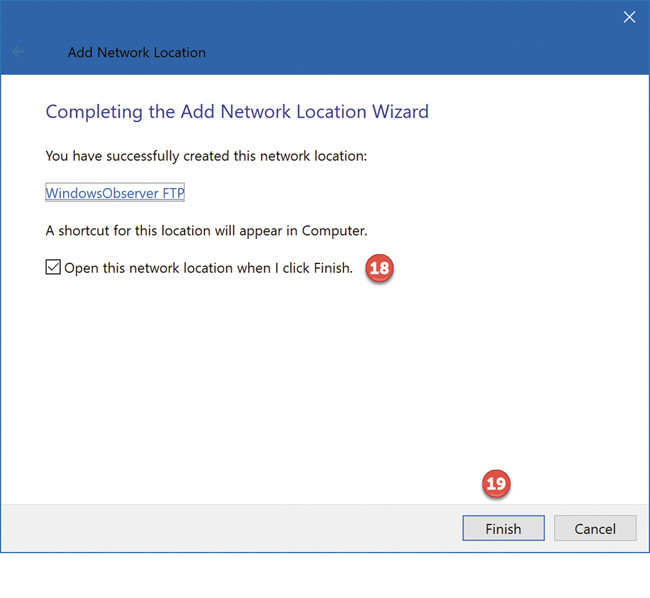 Флажок для немедленного доступа к FTP-серверу