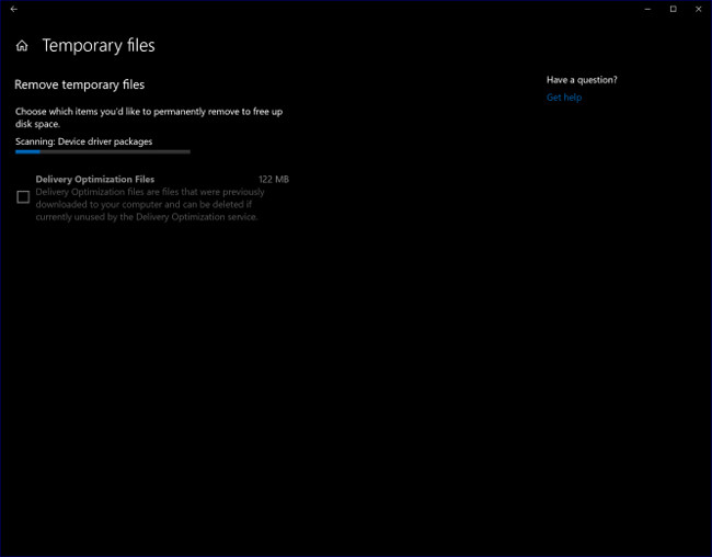 Процесс очистки временных файлов