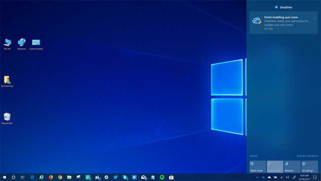 Новый значок загрузки файлов в OneDrive при синхронизации