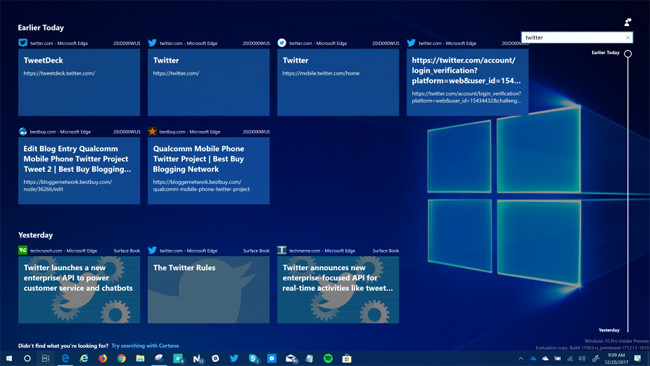 Поиск операций в Timeline